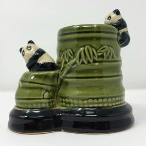 Vintage Figural Planter - Pandas in Bamboo